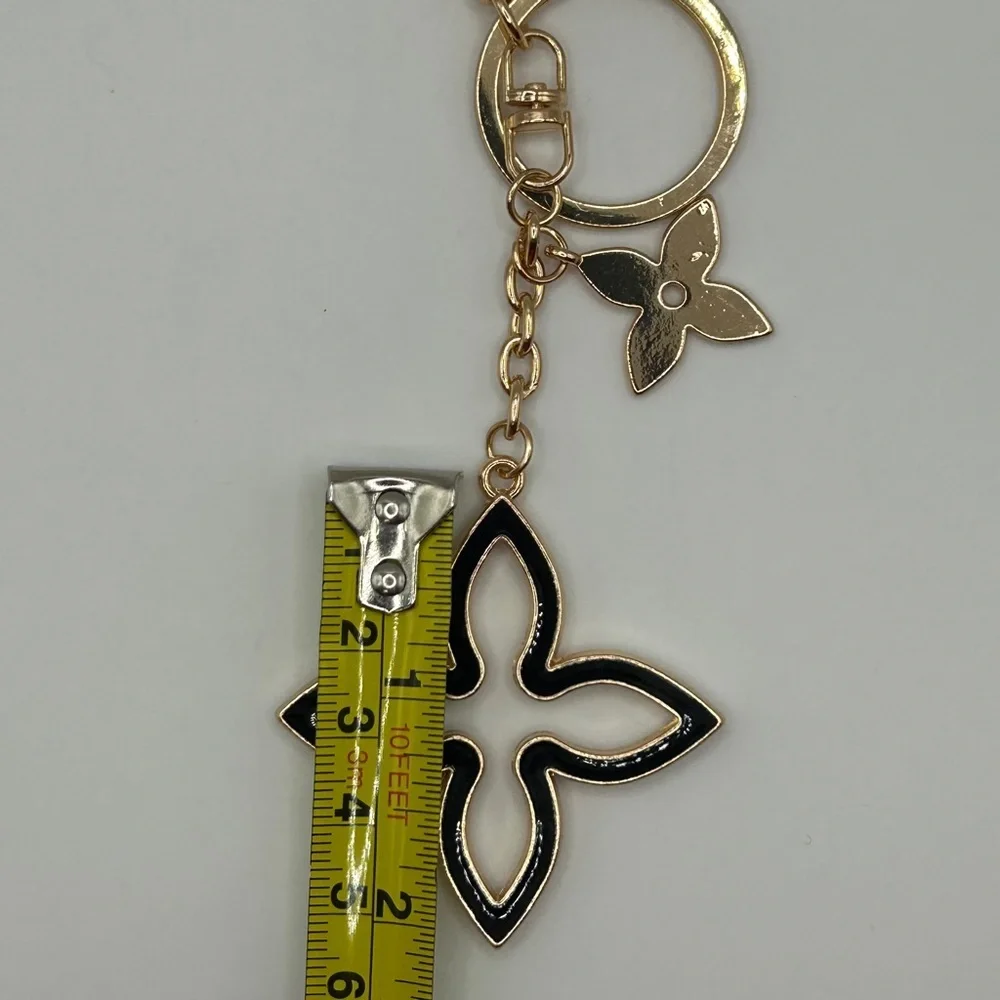 Luxe Gold & Black Clover Keychain/Bag Charm